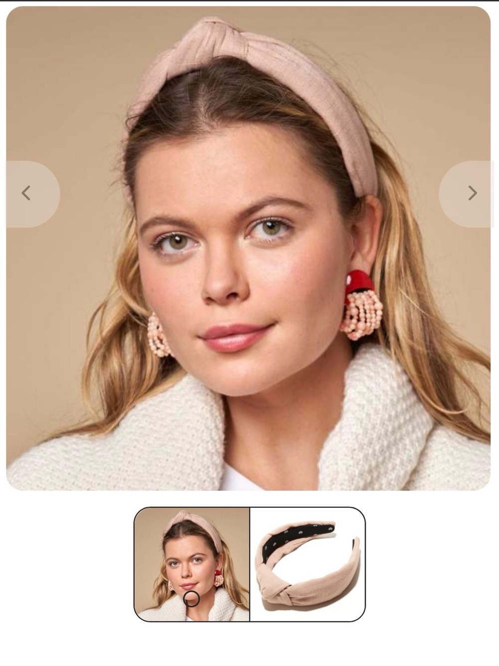 Lele Sadoughi Blush Knotted Padded Headband